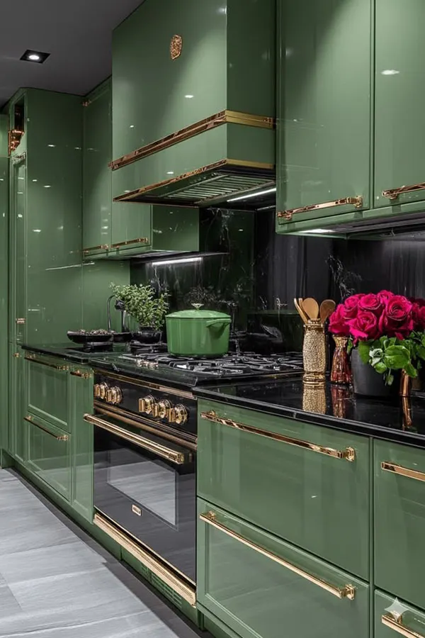 40 مدل رنگ کابینت های گلاس جدید | ترکیبهای جذاب برای آشپزخانه! 17 rang cabinet high gloss diakoland photo 36