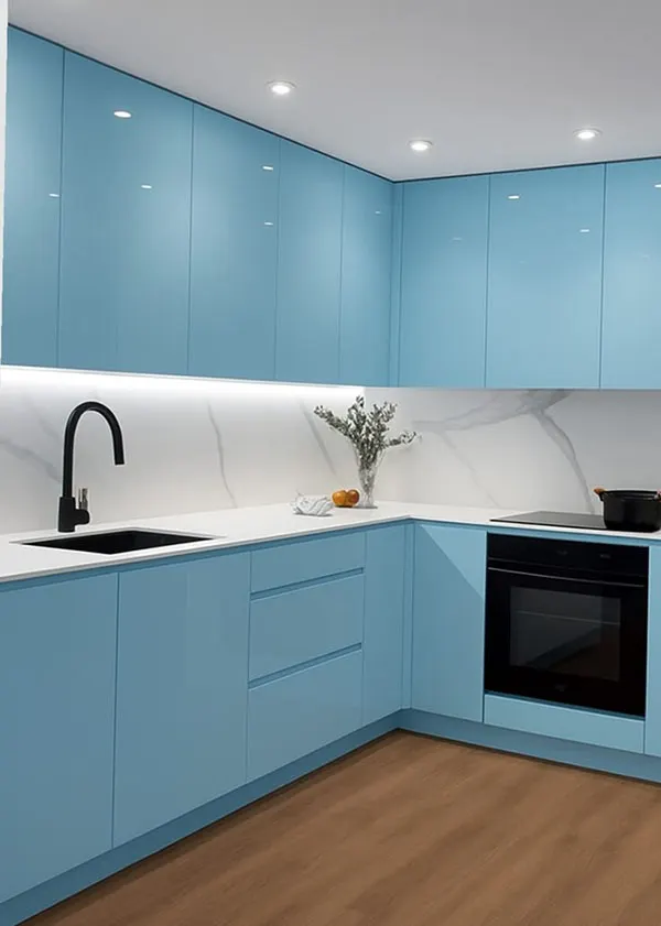 40 مدل رنگ کابینت های گلاس جدید | ترکیبهای جذاب برای آشپزخانه! 18 rang cabinet high gloss diakoland photo 37