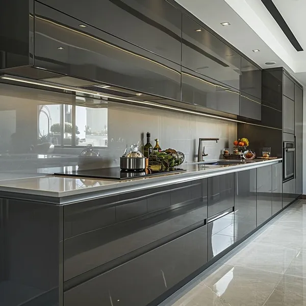 40 مدل رنگ کابینت های گلاس جدید | ترکیبهای جذاب برای آشپزخانه! 16 rang cabinet high gloss diakoland photo 9