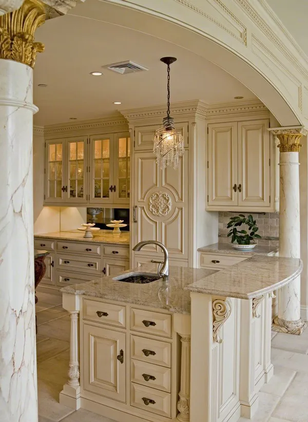 29 مدل کابینت رومی کیوت؛ شکوه کلاسیک در آشپزخانههای مدرن✨ 29 roman kitchen cabinets diakoland photo 25