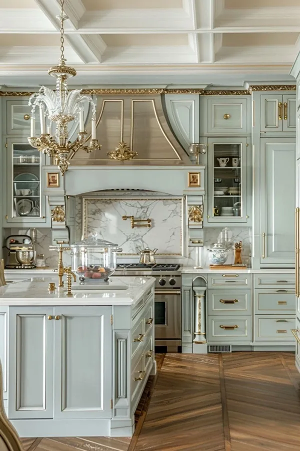 29 مدل کابینت رومی کیوت؛ شکوه کلاسیک در آشپزخانههای مدرن✨ 9 roman kitchen cabinets diakoland photo 27
