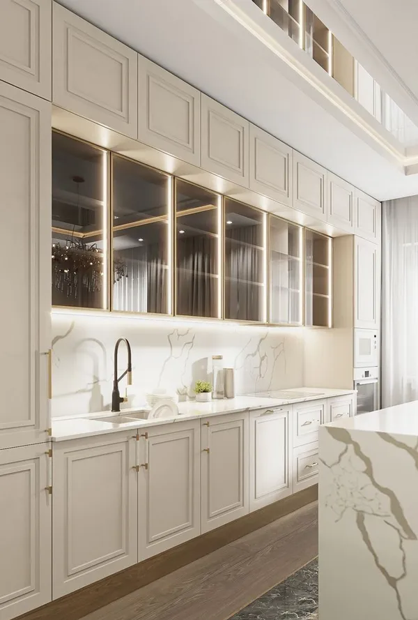 white neoclassic kitchen cabinet diakoland photo 11