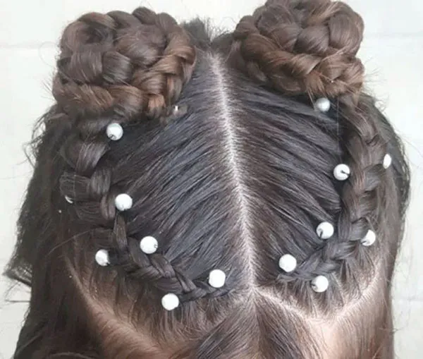A few stylish and classy girls hair weaves with pearls 28