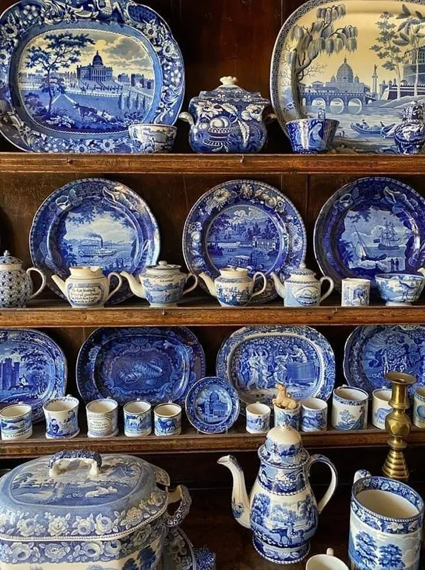 Arrangement of bridal china in the cabinet 15
