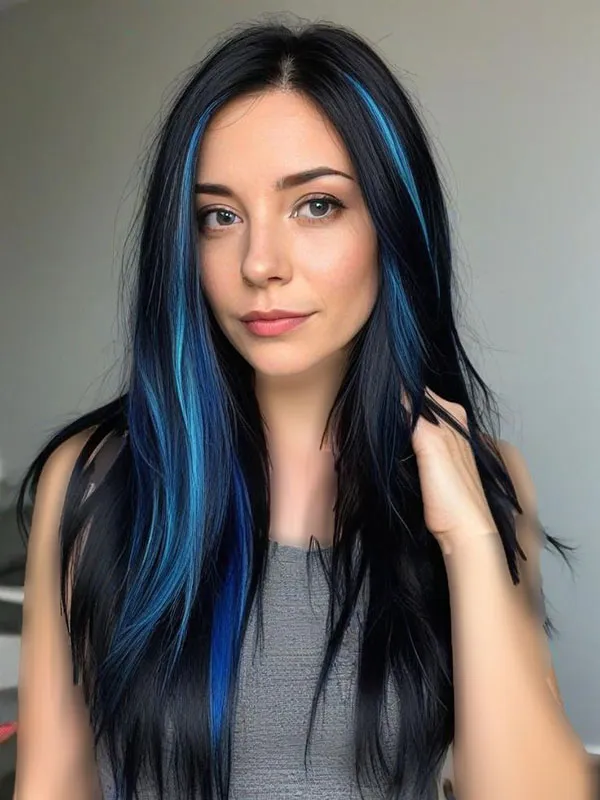 Blue hair highlights 15