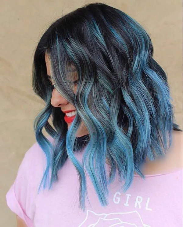 Blue hair highlights 9