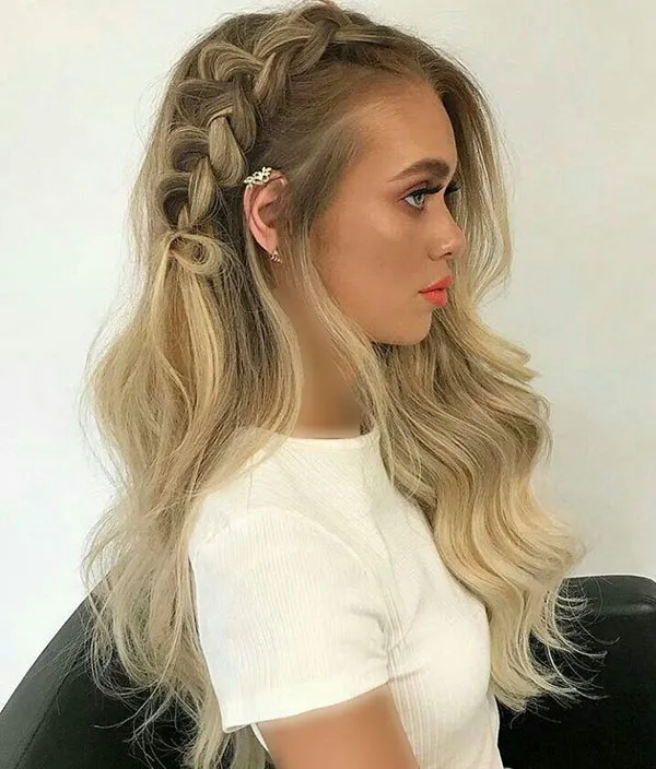 Bun hair weave in front of the head 21