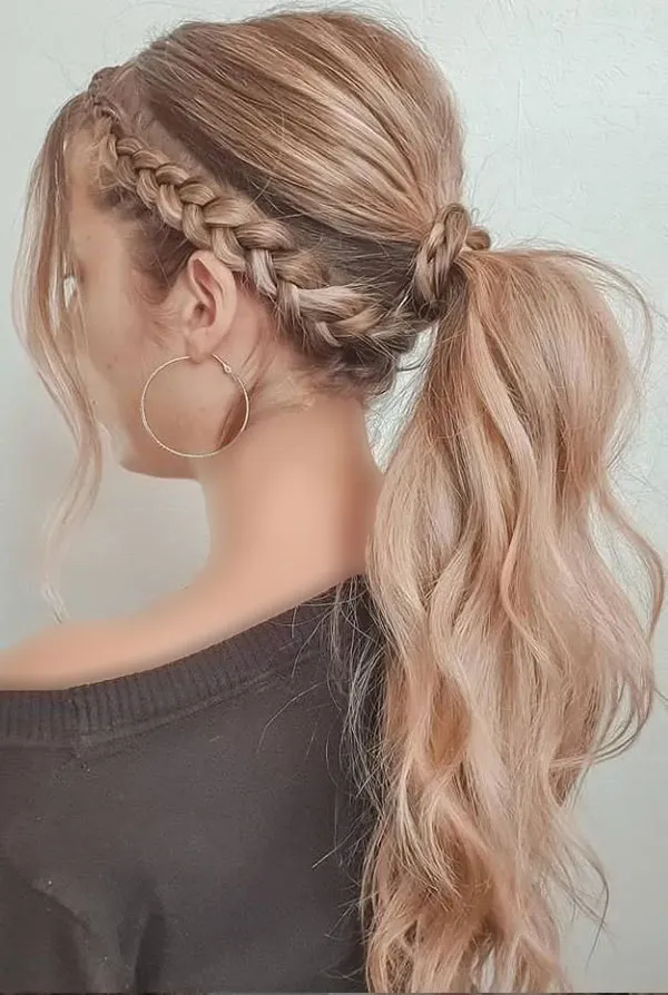 Bun hair weave in front of the head 27