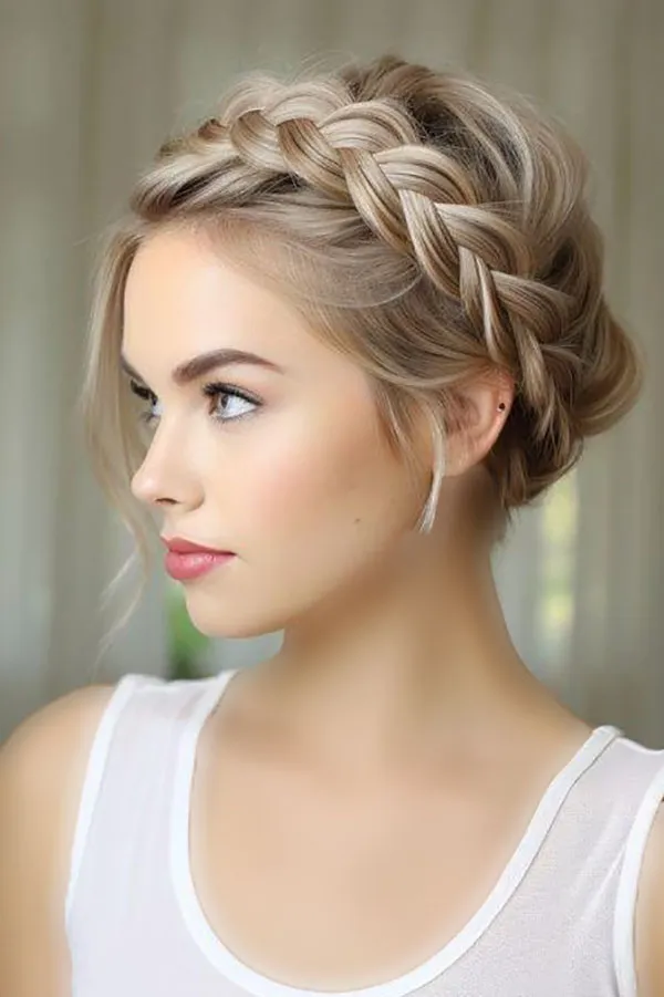 Bun hair weave in front of the head 29