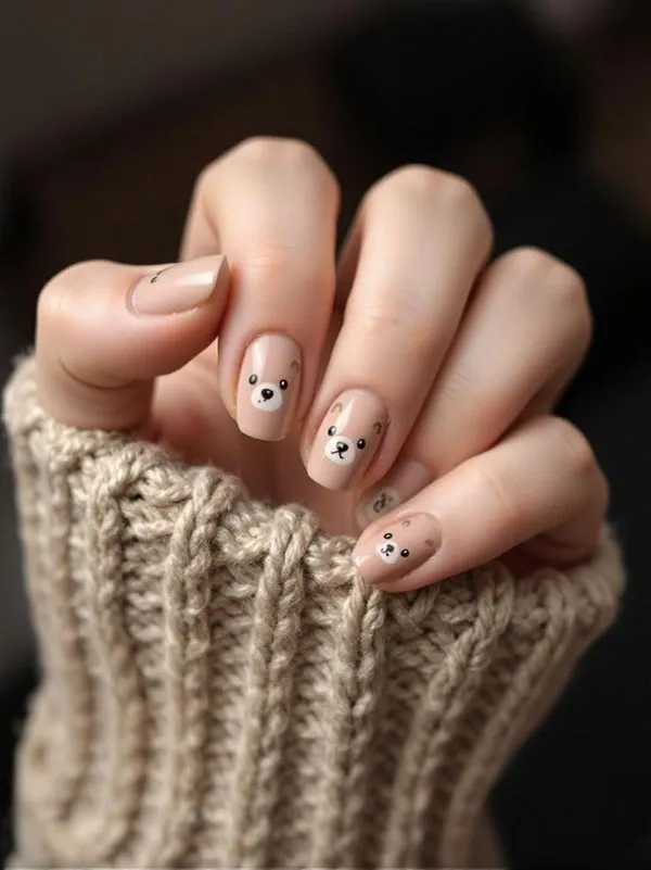 Cute bear nails for girls 29
