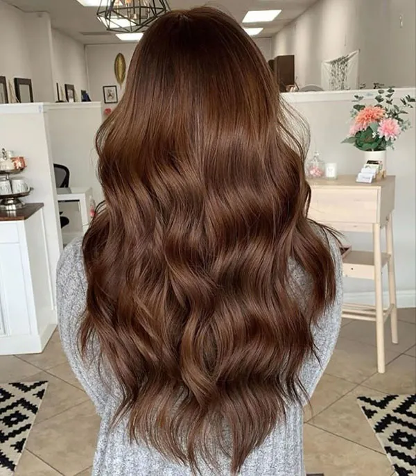 32 مدل رنگ مو قهوه ای شکلاتی تیره؛ ترند محبوب پاییز و زمستون 😍 27 Dark chocolate brown hair color 24