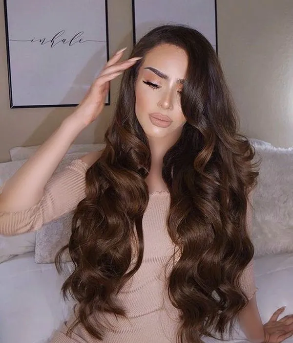 32 مدل رنگ مو قهوه ای شکلاتی تیره؛ ترند محبوب پاییز و زمستون 😍 26 Dark chocolate brown hair color 25