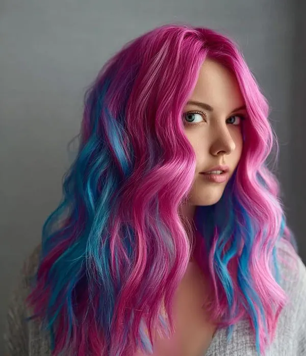 32 مدل رنگ مو فانتزی بدون دکلره؛تغییر خاص بدون آسیب به موها💜 5 Fantasy hair color without bleach 1