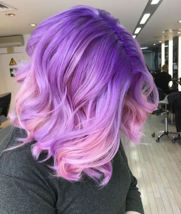 32 مدل رنگ مو فانتزی بدون دکلره؛تغییر خاص بدون آسیب به موها💜 15 Fantasy hair color without bleach 10