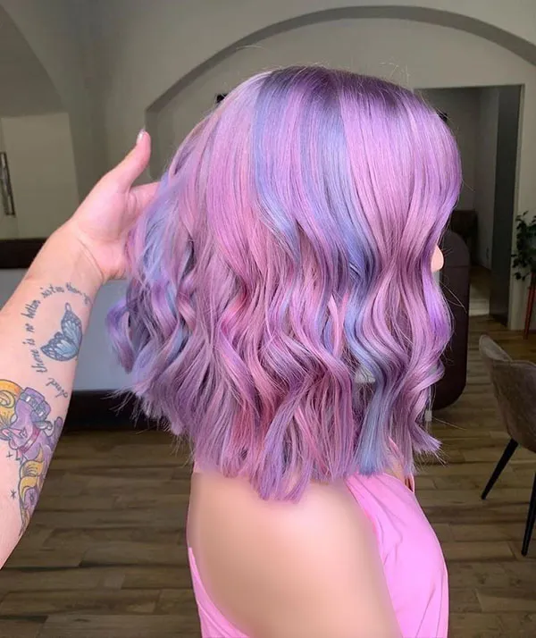 32 مدل رنگ مو فانتزی بدون دکلره؛تغییر خاص بدون آسیب به موها💜 16 Fantasy hair color without bleach 11