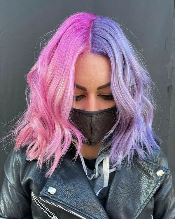 32 مدل رنگ مو فانتزی بدون دکلره؛تغییر خاص بدون آسیب به موها💜 24 Fantasy hair color without bleach 21