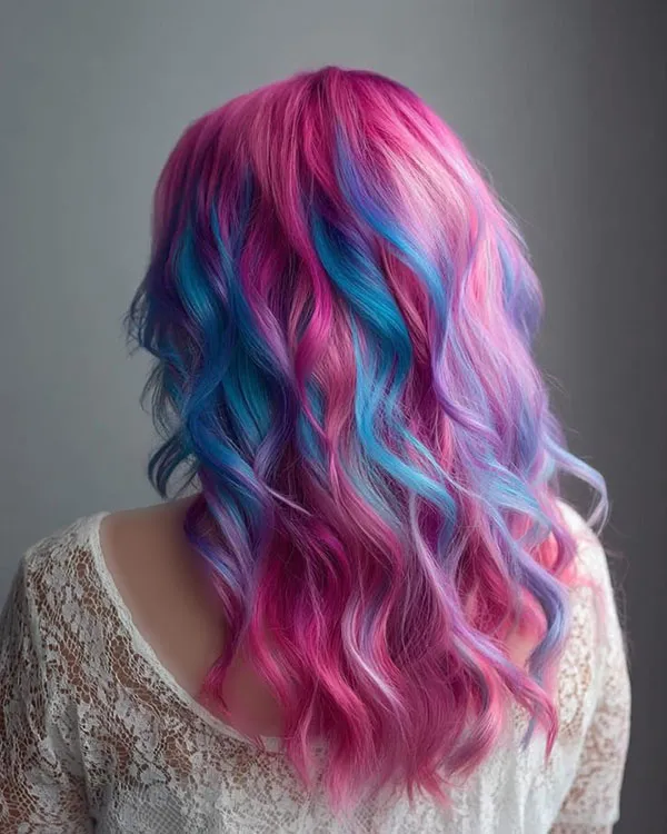 32 مدل رنگ مو فانتزی بدون دکلره؛تغییر خاص بدون آسیب به موها💜 28 Fantasy hair color without bleach 25