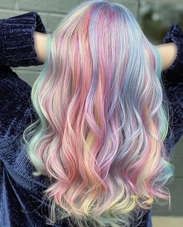 32 مدل رنگ مو فانتزی بدون دکلره؛تغییر خاص بدون آسیب به موها💜 31 Fantasy hair color without bleach 26