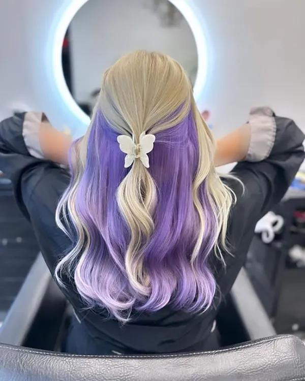 32 مدل رنگ مو فانتزی بدون دکلره؛تغییر خاص بدون آسیب به موها💜 30 Fantasy hair color without bleach 27
