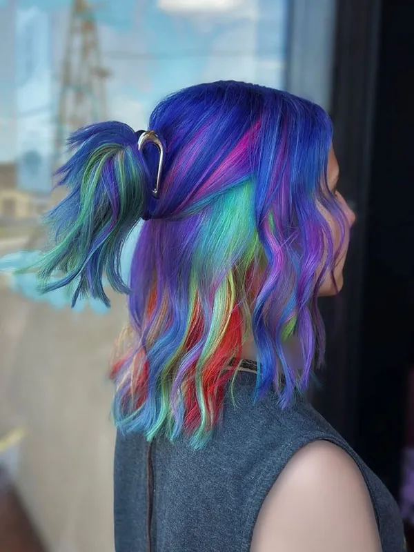 32 مدل رنگ مو فانتزی بدون دکلره؛تغییر خاص بدون آسیب به موها💜 8 Fantasy hair color without bleach 3
