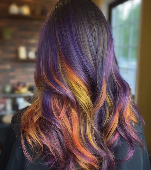 32 مدل رنگ مو فانتزی بدون دکلره؛تغییر خاص بدون آسیب به موها💜 7 Fantasy hair color without bleach 4