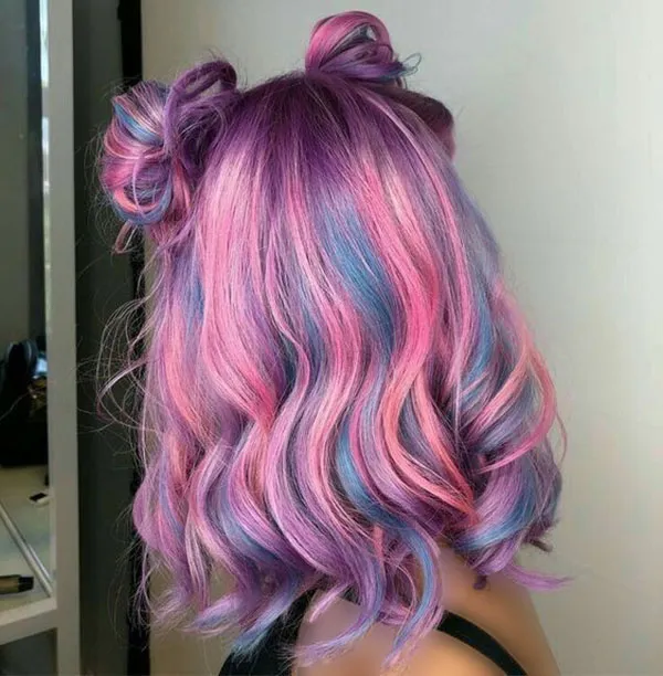 32 مدل رنگ مو فانتزی بدون دکلره؛تغییر خاص بدون آسیب به موها💜 11 Fantasy hair color without bleach 7