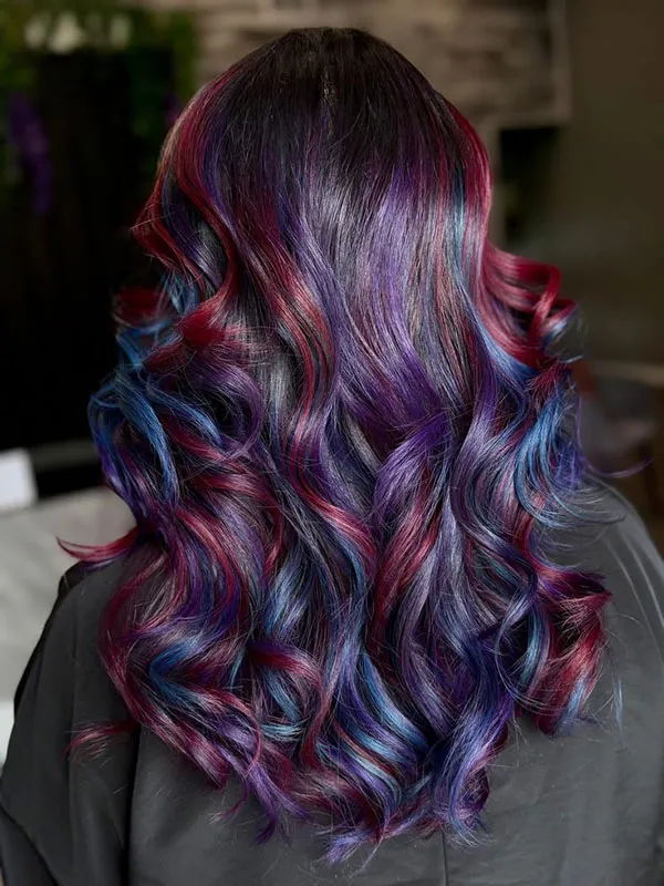 32 مدل رنگ مو فانتزی بدون دکلره؛تغییر خاص بدون آسیب به موها💜 12 Fantasy hair color without bleach 9