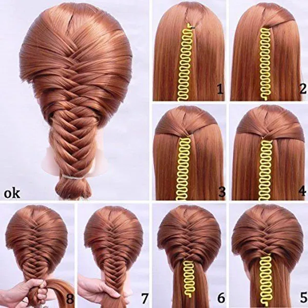 Fishtail braid hair tutorial 1