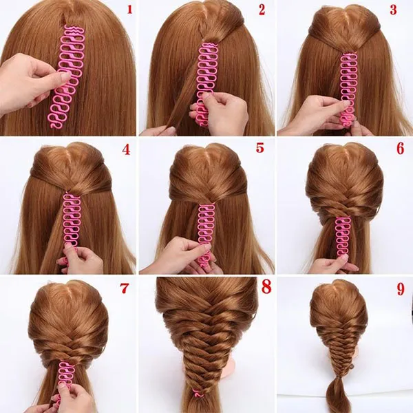 Fishtail braid hair tutorial 11