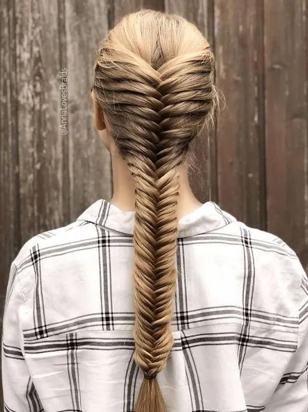 Fishtail braid hair tutorial 12