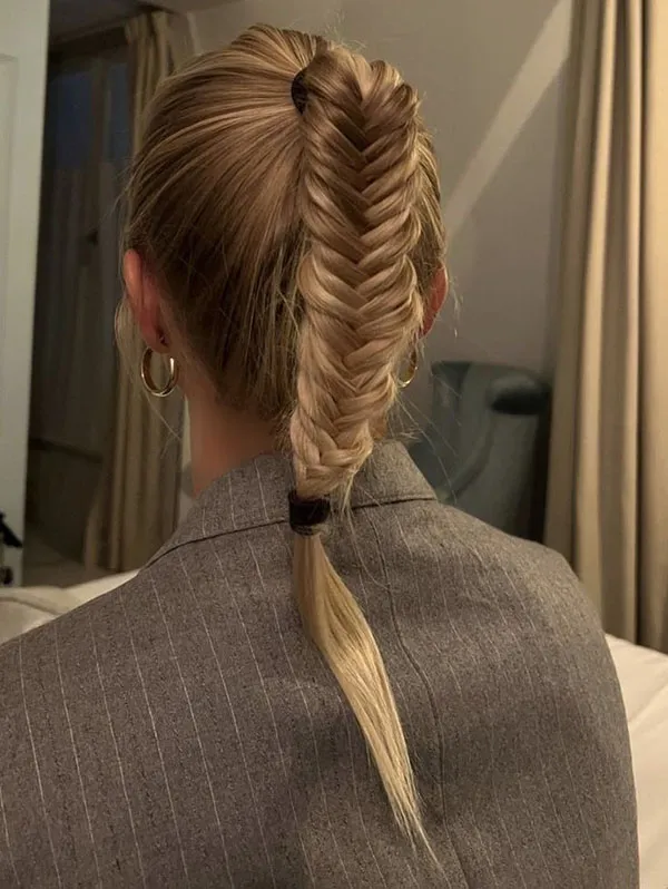 Fishtail braid hair tutorial 15