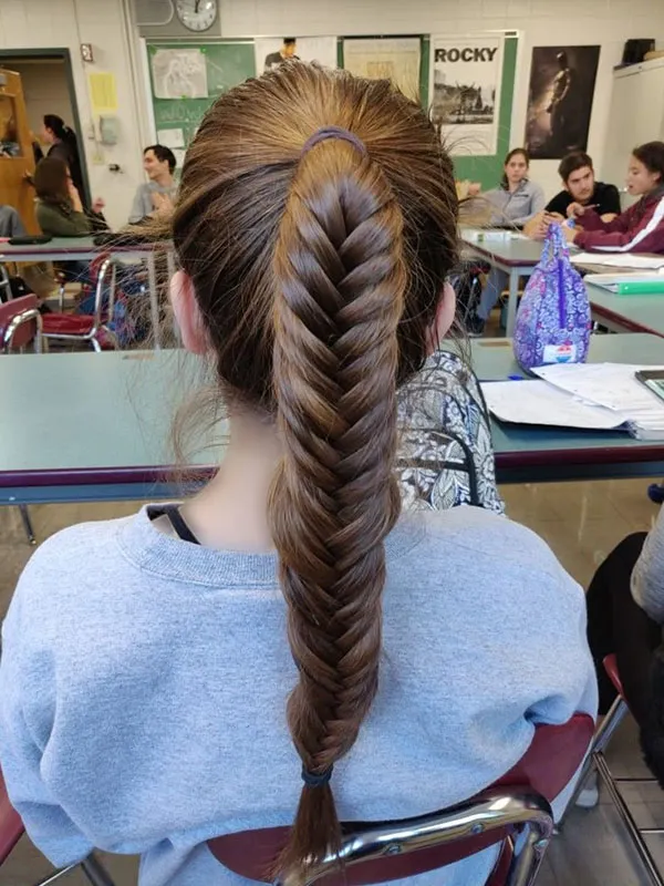Fishtail braid hair tutorial 17