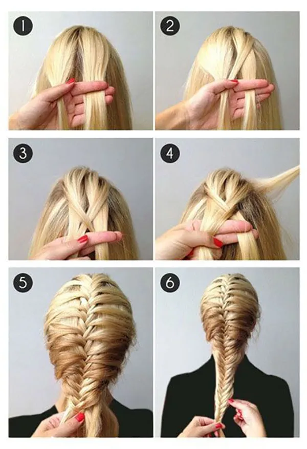 Fishtail braid hair tutorial 20