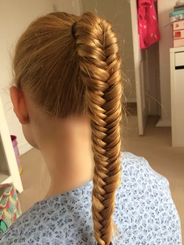 Fishtail braid hair tutorial 3