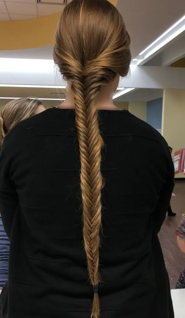 Fishtail braid hair tutorial 4