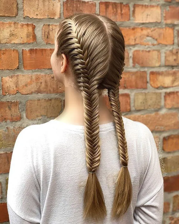 Fishtail braid hair tutorial 5