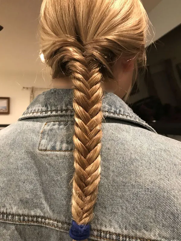 Fishtail braid hair tutorial 9