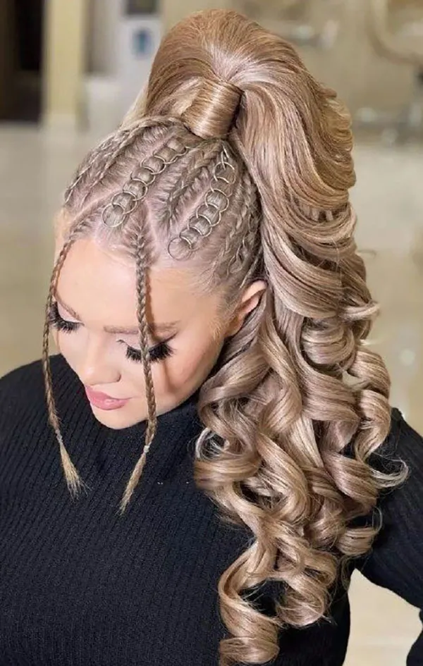 Girls ponytail chignon model 18