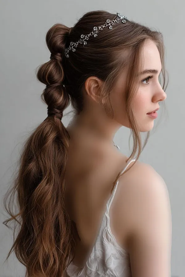 Girls ponytail chignon model 3