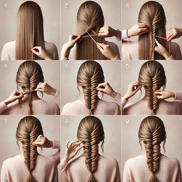 انواع روش بافت مو 2025 | آموزش ساده و شیک به سبک دخترونه✨ 13 Hair weaving method 11