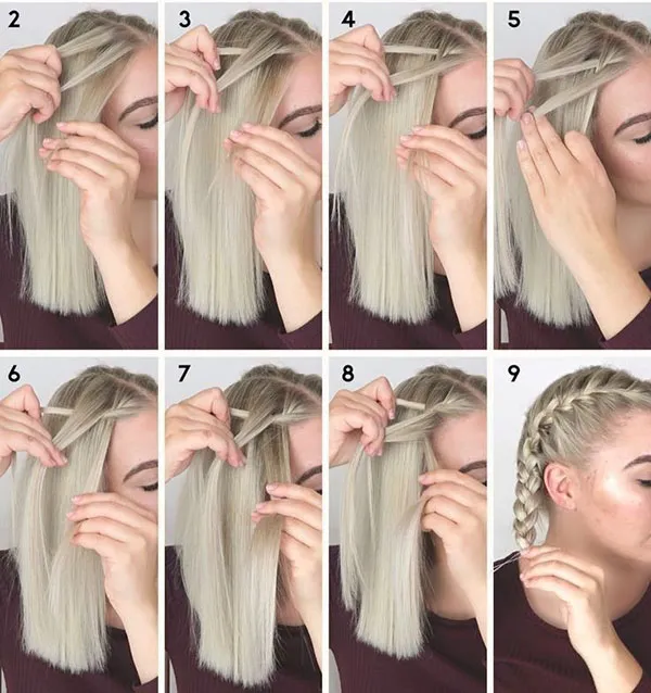 انواع روش بافت مو 2025 | آموزش ساده و شیک به سبک دخترونه✨ 6 Hair weaving method 3