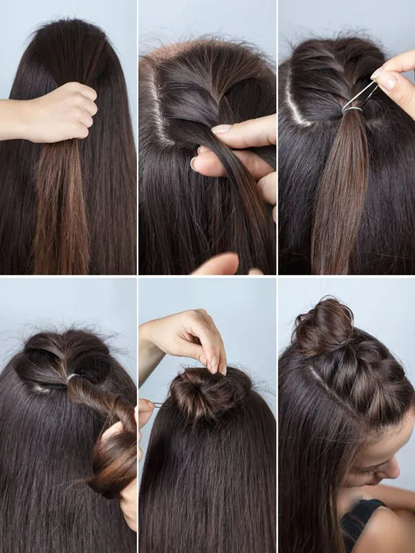 انواع روش بافت مو 2025 | آموزش ساده و شیک به سبک دخترونه✨ 10 Hair weaving method 7