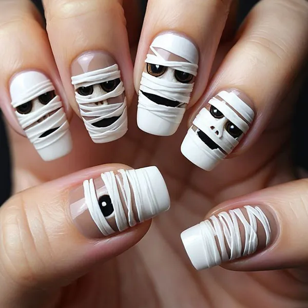 34 طرح ناخن هالووین ترسناک ولی شیرین ؛ ناخنات هم آمادهی هالووین شدن؟ 🎃 14 Halloween nail design 11