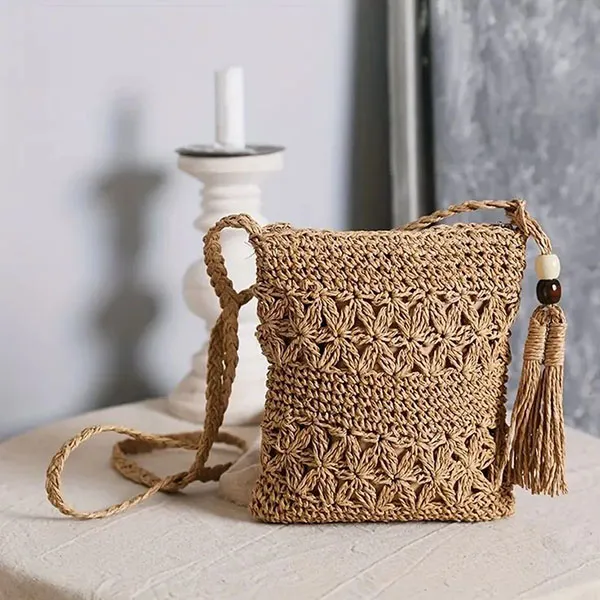 How to weave a raffia bag 14
