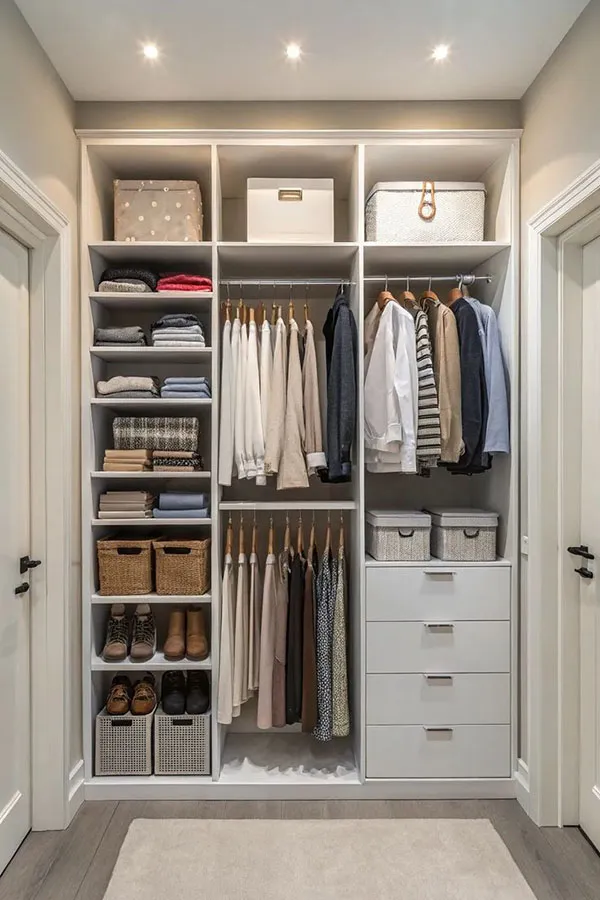 35 ایده چیدمان داخل کمد دیواری؛ از شلوغی تا آرامش در چند حرکت! 7 Layout inside the closet 3