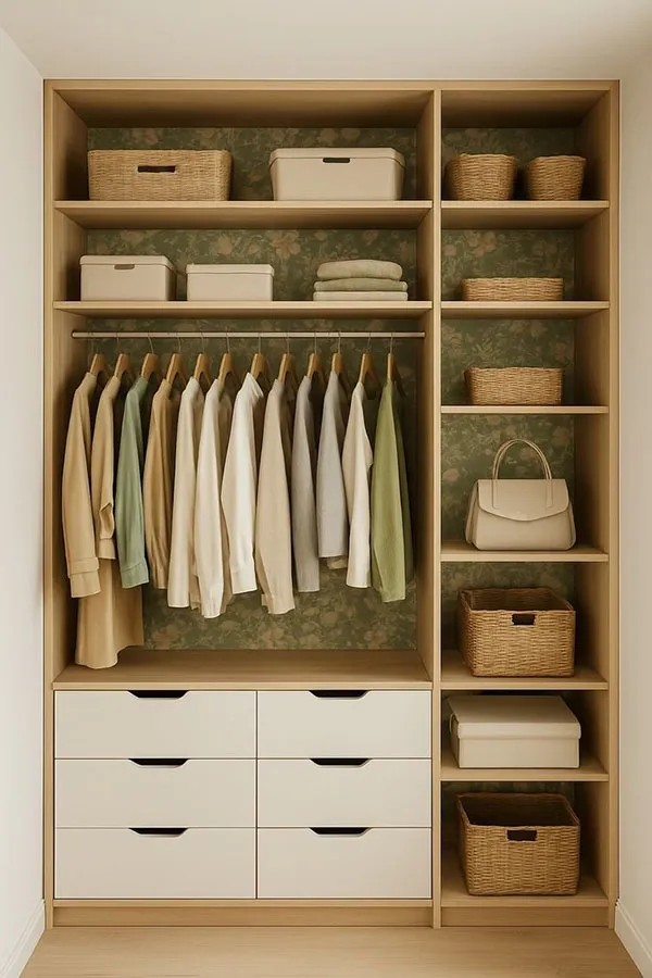 35 ایده چیدمان داخل کمد دیواری؛ از شلوغی تا آرامش در چند حرکت! 10 Layout inside the closet 7
