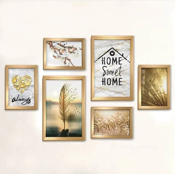 Photo frame arrangement in the reception area 24