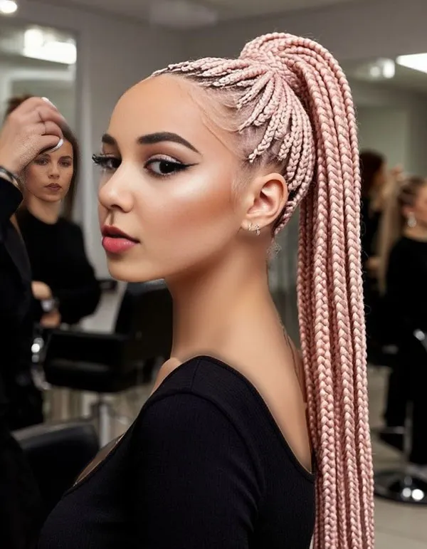 Pink hair extensions 12