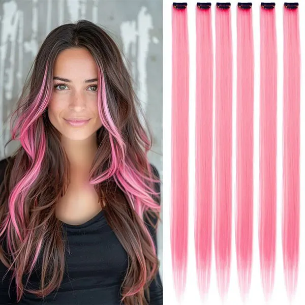 Pink hair extensions 21
