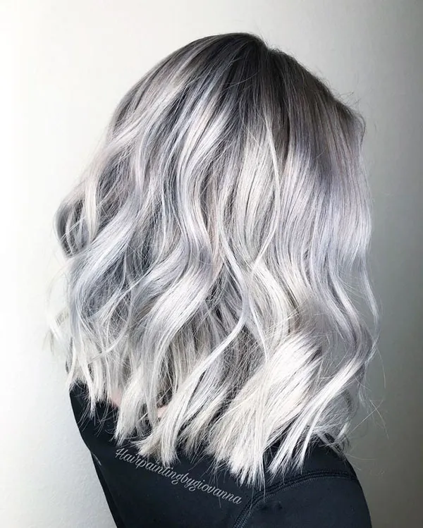 30 مدل رنگ موی نقره ای؛ مثل ماه بدرخش 🌕💇♀️ 11 Silver hair color 10